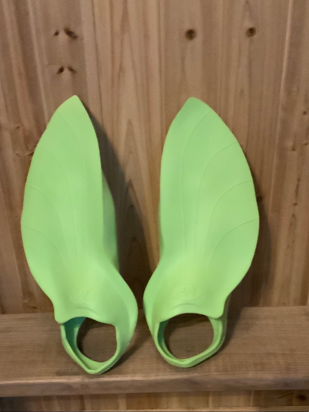 Kids Water Swim Fins in Bright Lime Green